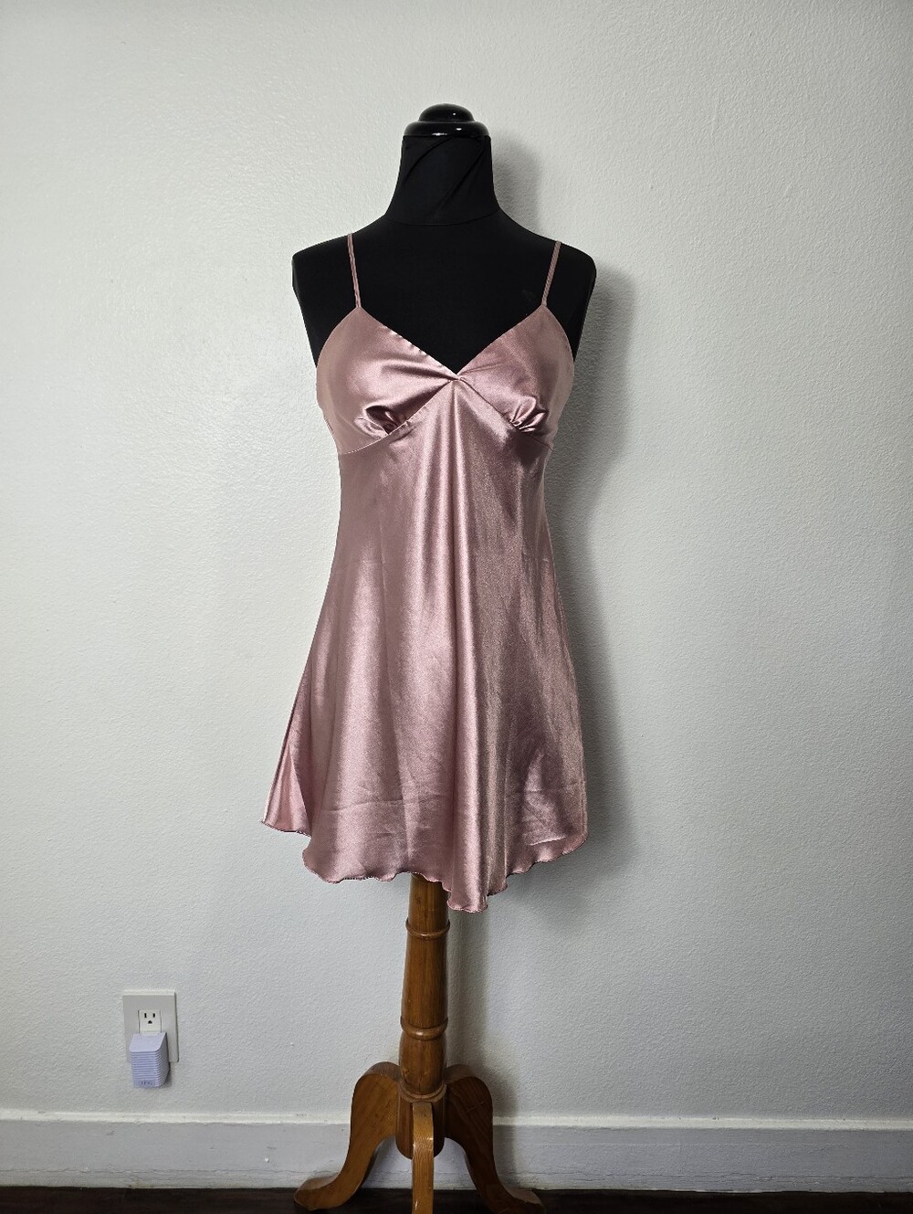 Y2k Rose Pink Satin Chemise Slip - Women Intimates